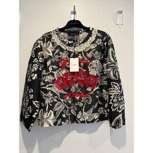 Isabel Marant Hawaiian Embroidered 100% Silk Blouse Retail $750